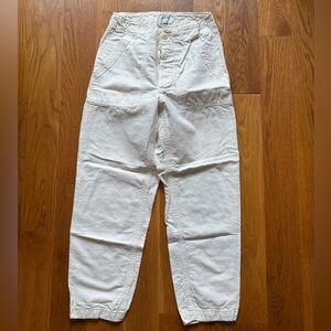 esby White Linen Cropped Pant - 26